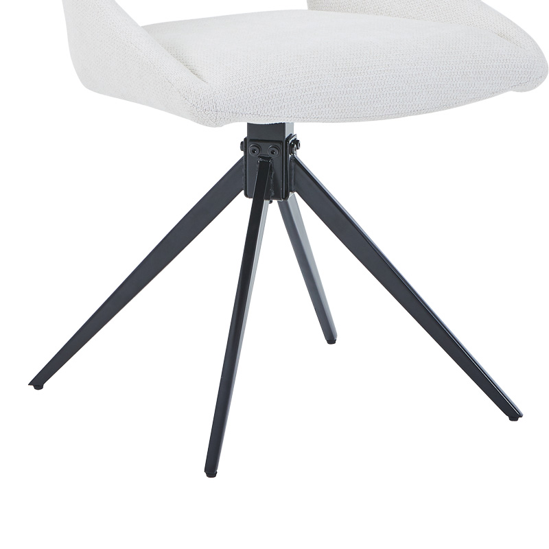 Καρέκλα περιστρεφόμενη Luciano I pakoworld σε κρεμ ύφασμα-πόδι μεταλλικό μαύρο 52.5x54x85εκ 6