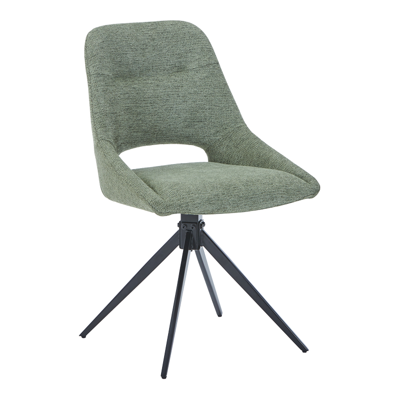 Καρέκλα περιστρεφόμενη Luciano I pakoworld σε πράσινο ύφασμα-πόδι μεταλλικό μαύρο 52.5x54x85εκ 1