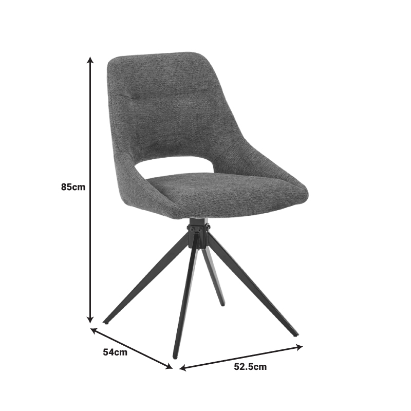 Καρέκλα περιστρεφόμενη Luciano I pakoworld σε πράσινο ύφασμα-πόδι μεταλλικό μαύρο 52.5x54x85εκ 7