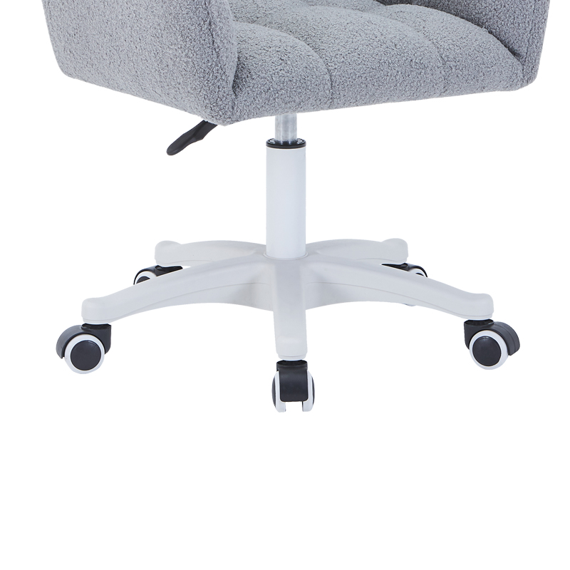 Καρέκλα γραφείου εργασίας Givole pakoworld σε γκρι μπουκλέ ύφασμα 55x50x76-86εκ 4