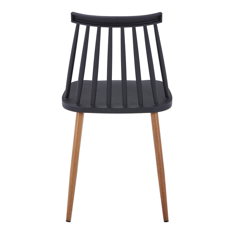 Καρέκλα Aurora I pakoworld pp σε μαύρη απόχρωση-πόδι μεταλλικό φυσικό 43x48x79εκ 4