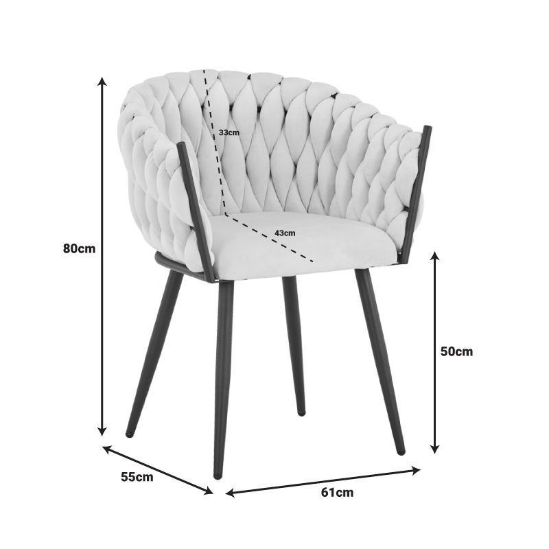 Τραπεζαρία Vivian-Stoyen pakoworld 5τεμ μπεζ βελούδο - λευκό με μαύρο μαρμάρου Φ120x75εκ 8