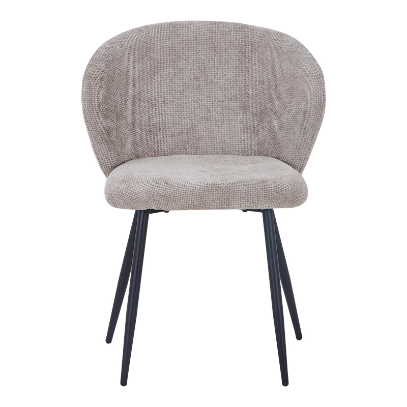 Καρέκλα Karg pakoworld μπεζ ύφασμα-πόδι μαύρο μέταλλο 57x62x80εκ 4