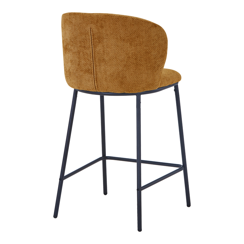 Σκαμπό μπαρ Karg pakoworld camel ύφασμα-πόδι μαύρο μέταλλο 49x46x93εκ 2