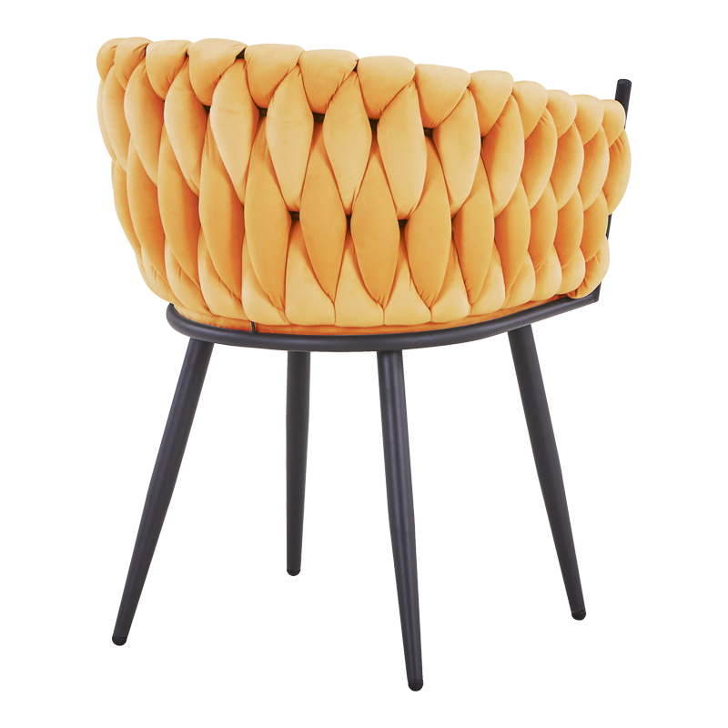 Πολυθρόνα Vivian pakoworld κίτρινο βελούδο-πόδι μαύρο μέταλλο 61x55x80εκ 2