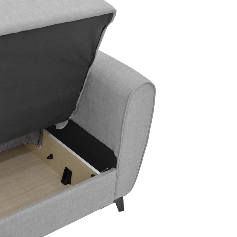 Καναπές-κρεβάτι με αποθηκευτικό χώρο διθέσιος Lincoln pakoworld γκρι-μπεζ ύφασμα 165x75x85εκ 7