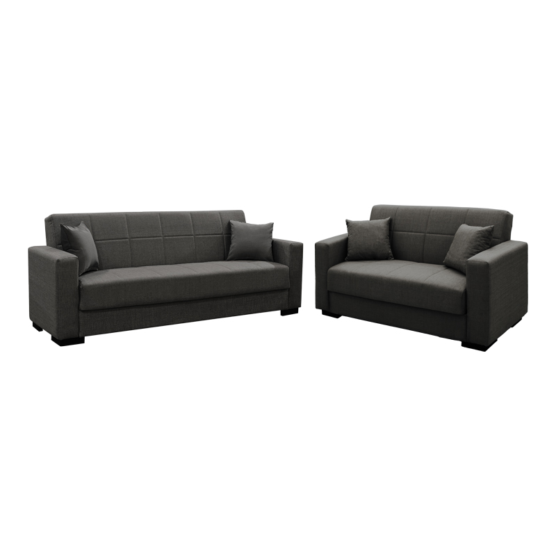 Σετ σαλονιού 2τεμ Vox pakoworld ύφασμα σε ανθρακί απόχρωση 2