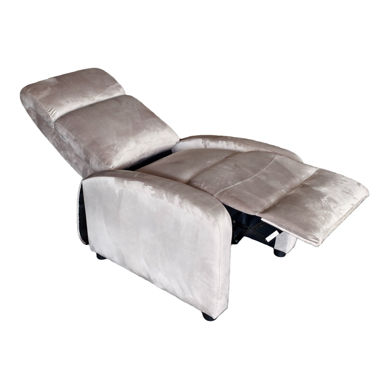 Πολυθρόνα relax Norva pakoworld βελούδο σε γκρι απόχρωση 68.5x86x100εκ 2