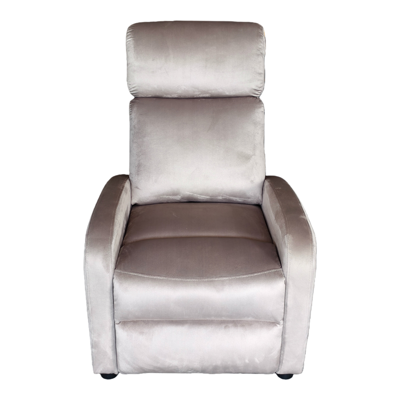 Πολυθρόνα relax Norva pakoworld βελούδο σε γκρι απόχρωση 68.5x86x100εκ 3