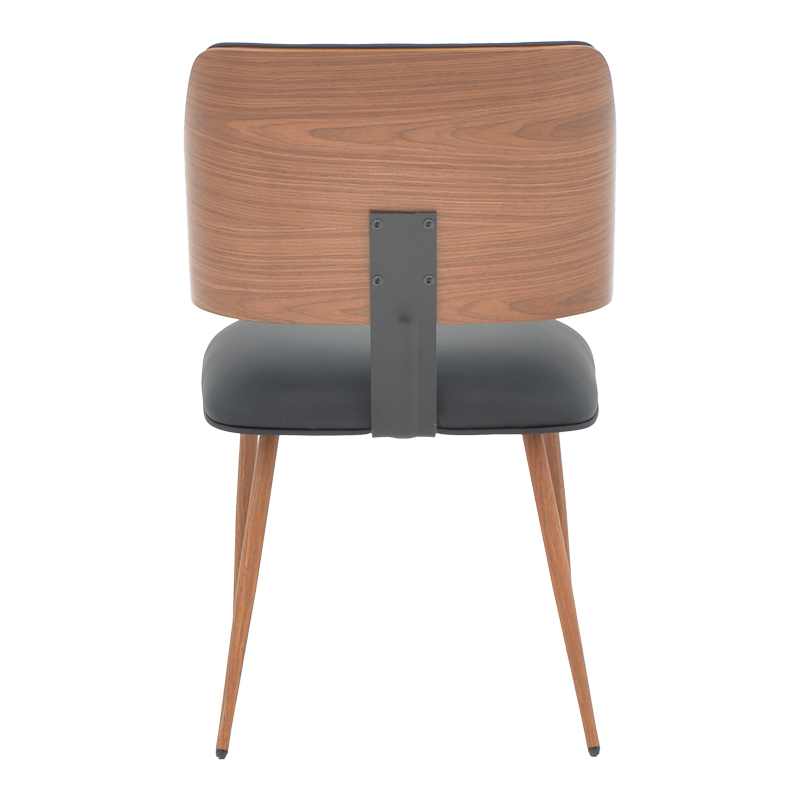 Καρέκλα Ubane pakoworld μαύρο pu-πόδι καρυδί μέταλλο 53x62.5x85εκ 5