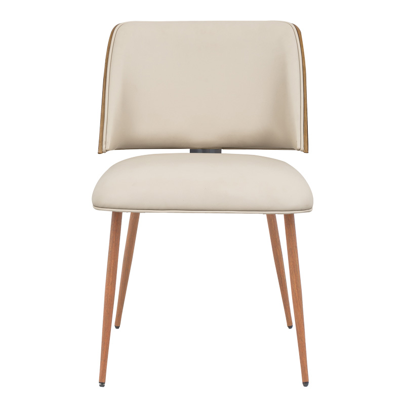 Καρέκλα Ubane pakoworld μπεζ pu-πόδι καρυδί μέταλλο 53x62.5x85εκ 3