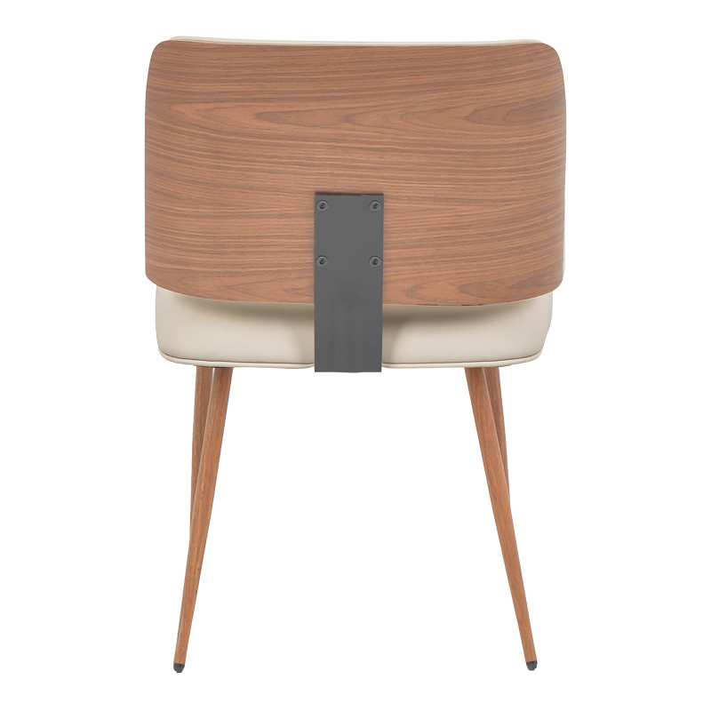 Καρέκλα Ubane pakoworld μπεζ pu-πόδι καρυδί μέταλλο 53x62.5x85εκ 4