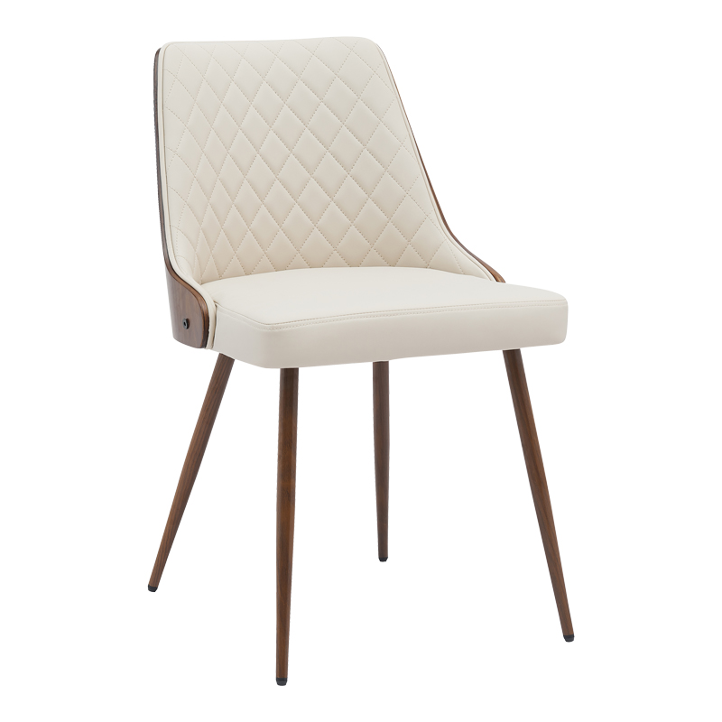 Καρέκλα Korome pakoworld μπεζ pu-πόδι καρυδί μέταλλο 50x58.5x78εκ 1