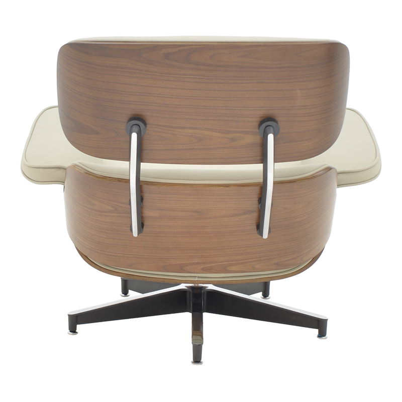 Πολυθρόνα-υποπόδιο relax Jenna pakoworld μπεζ pu- plywood καρυδί-βάση χρωμίου 82x92x82εκ 5