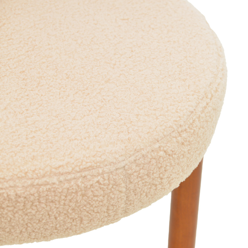 Καρέκλα Fenza pakoworld μπεζ μπουκλέ ύφασμα-πόδι ξύλο οξιάς σε καρυδί απόχρωση 60x54x75εκ 7