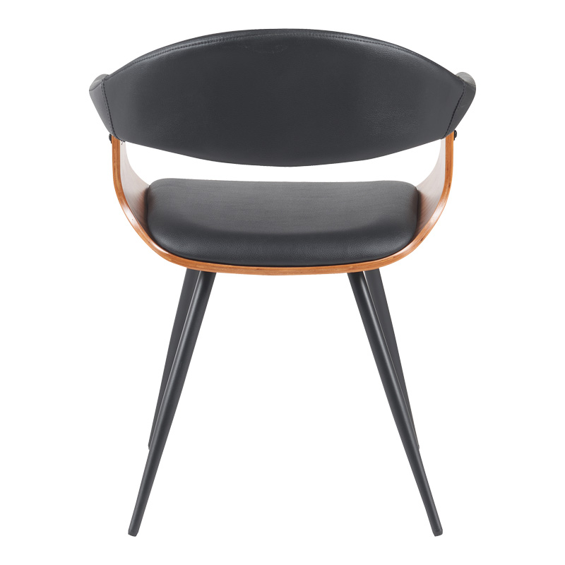 Πολυθρόνα Austen pakoworld PU μαύρο-ξύλο καρυδί-μέταλλο μαύρο 58x55x77εκ 5