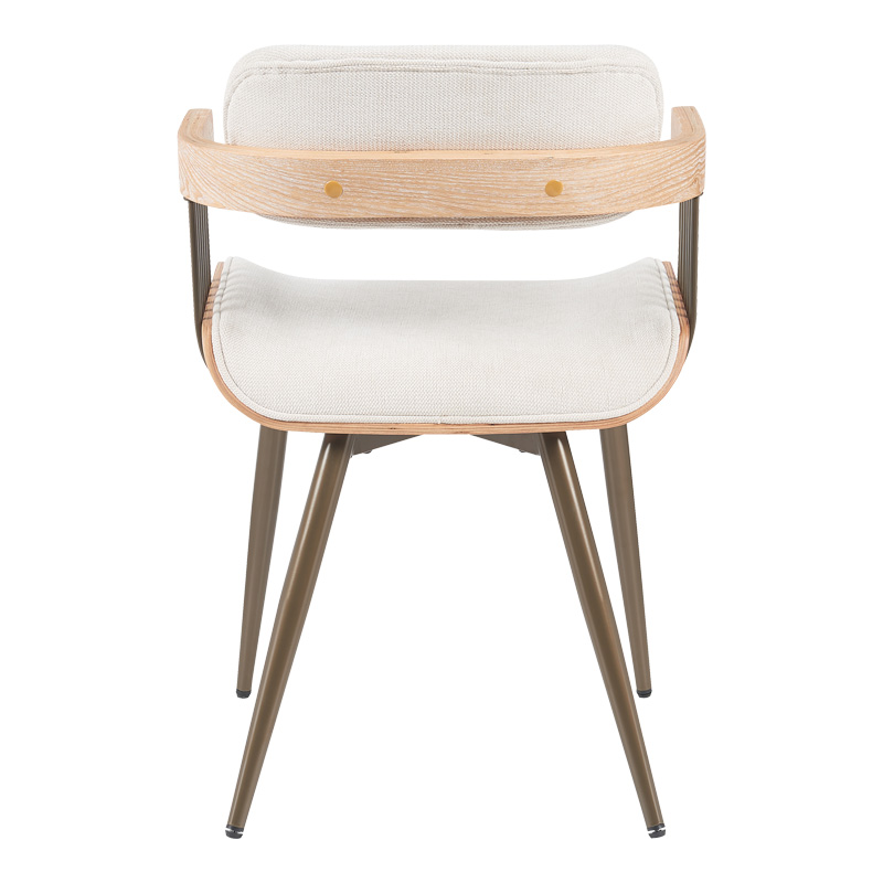 Πολυθρόνα Cameo pakoworld μέταλλο μπρονζέ-white-wash ξύλο-μπέζ ύφασμα 53x49.5x75.5εκ 5
