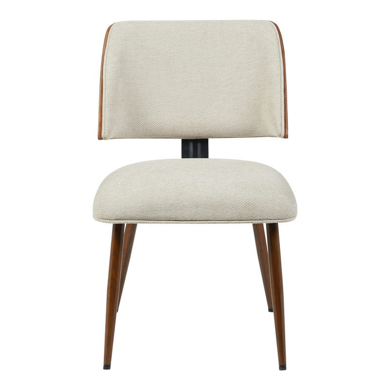 Καρέκλα Ubane pakoworld μπεζ μπουκλέ ύφασμα-πόδι καρυδί μέταλλο 53x62.5x85εκ 4