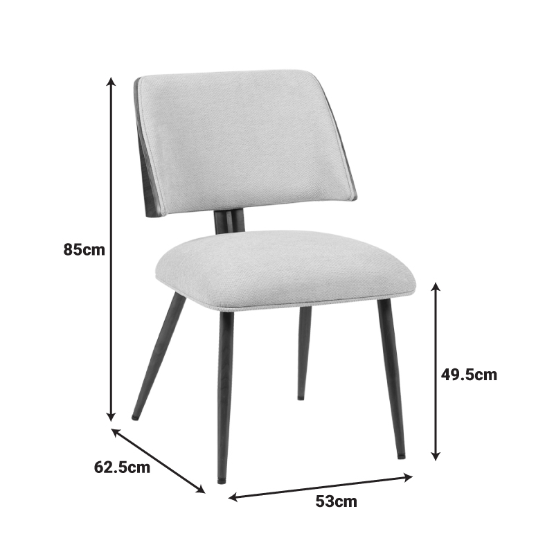 Καρέκλα Ubane pakoworld μπεζ μπουκλέ ύφασμα-πόδι καρυδί μέταλλο 53x62.5x85εκ 6