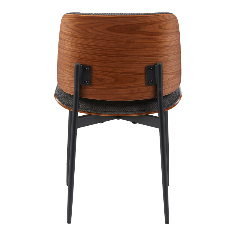 Καρέκλα Kathy pakoworld ξύλο σε καρυδί με γκρι ύφασμα 51x58x81εκ 5