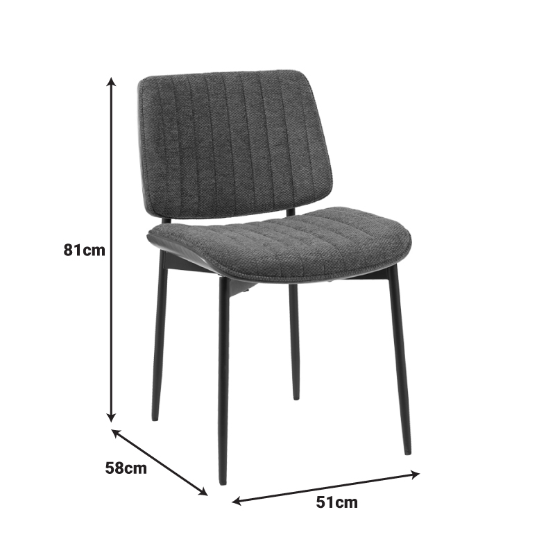 Καρέκλα Kathy pakoworld ξύλο σε καρυδί με γκρι ύφασμα 51x58x81εκ 6