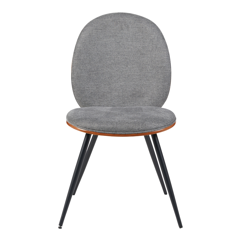 Καρέκλα Nerezy pakoworld ξύλο σε καρυδί με γκρι ύφασμα 57.5x48x88εκ 4