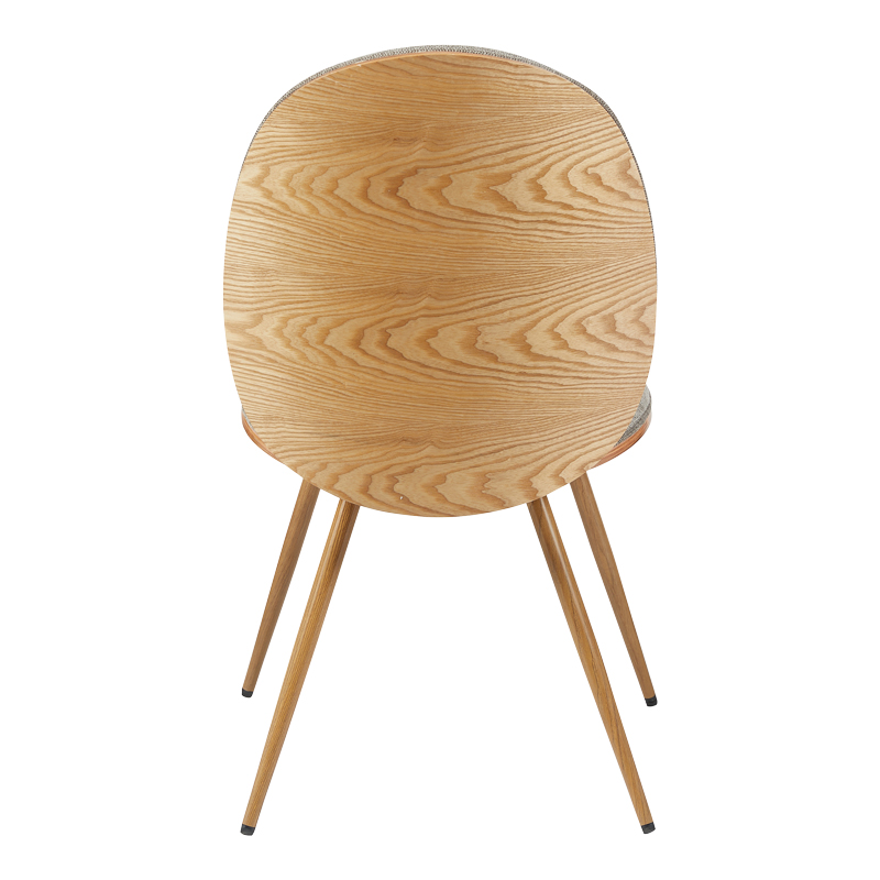 Καρέκλα Nerezy pakoworld  ξύλο σε φυσικό με μπεζ-καφέ ύφασμα57.5x48x88εκ 5