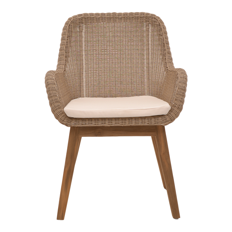 Πολυθρόνα Charlen pakoworld σκελετός αλουμινίου με teak πόδι σε φυσική απόχρωση και pe rattan 60x67x84εκ 4