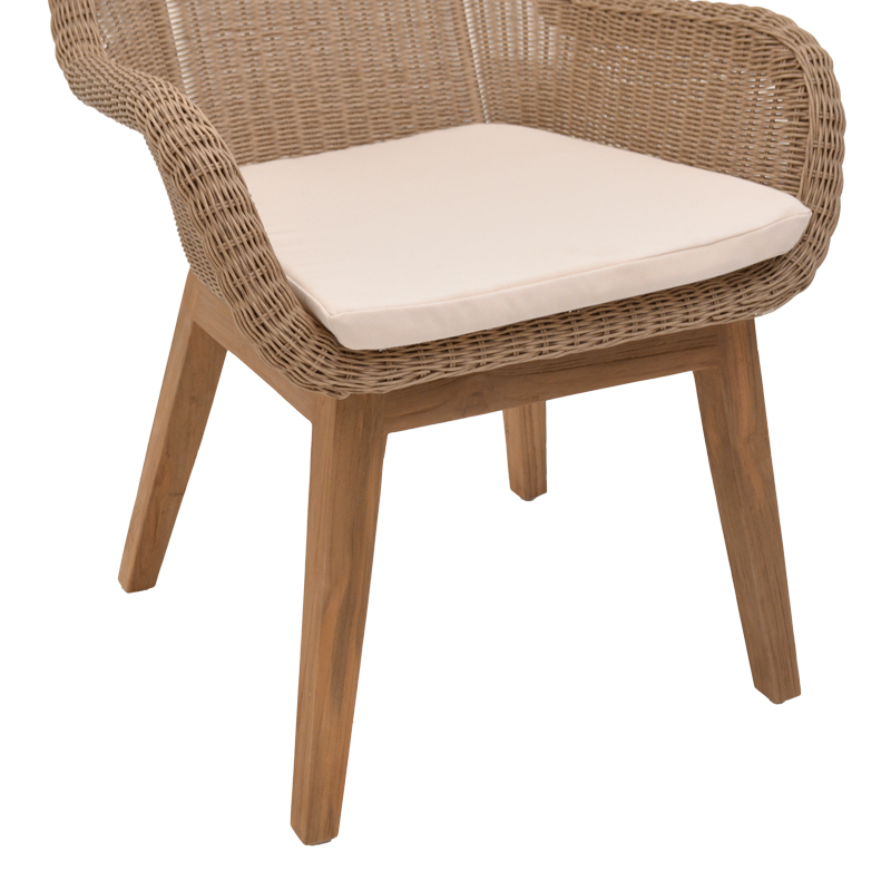 Πολυθρόνα Charlen pakoworld σκελετός αλουμινίου με teak πόδι σε φυσική απόχρωση και pe rattan 60x67x84εκ 7