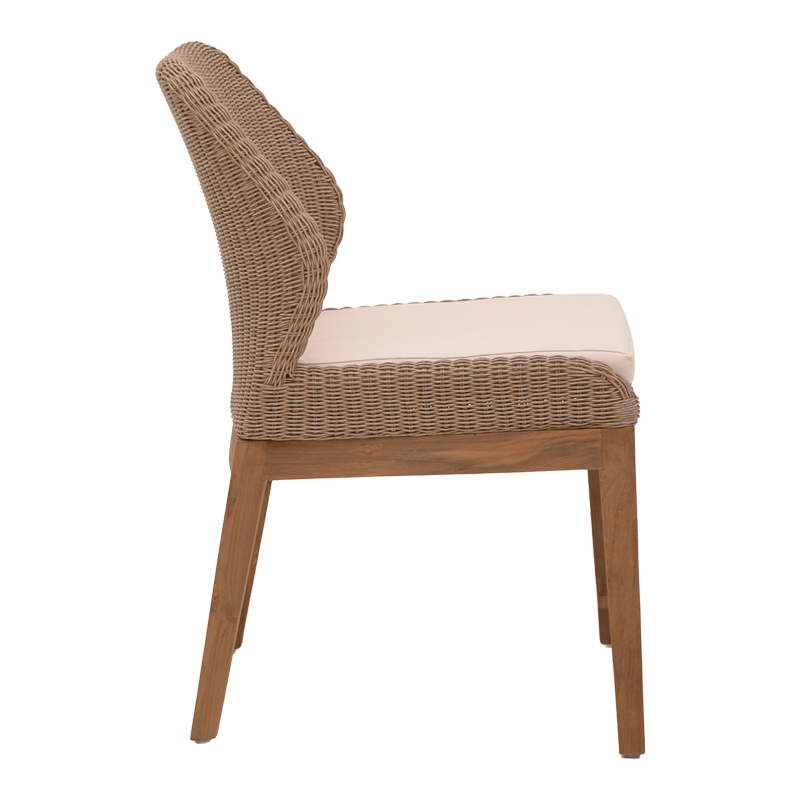 Καρέκλα Swinton pakoworld σκελετός αλουμινίου με teak πόδι σε φυσική απόχρωση και pe rattan 53x63x86εκ 5