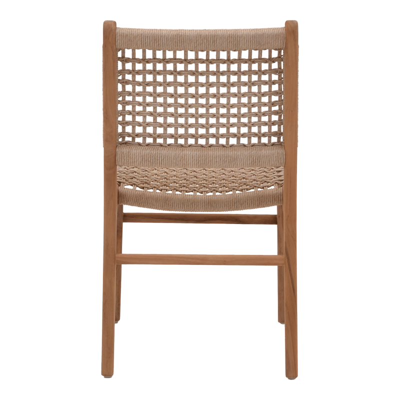 Καρέκλα Rover pakoworld σκελετός από teak ξύλο σε φυσική απόχρωση και μπεζ banana rope 50x60x86εκ 5