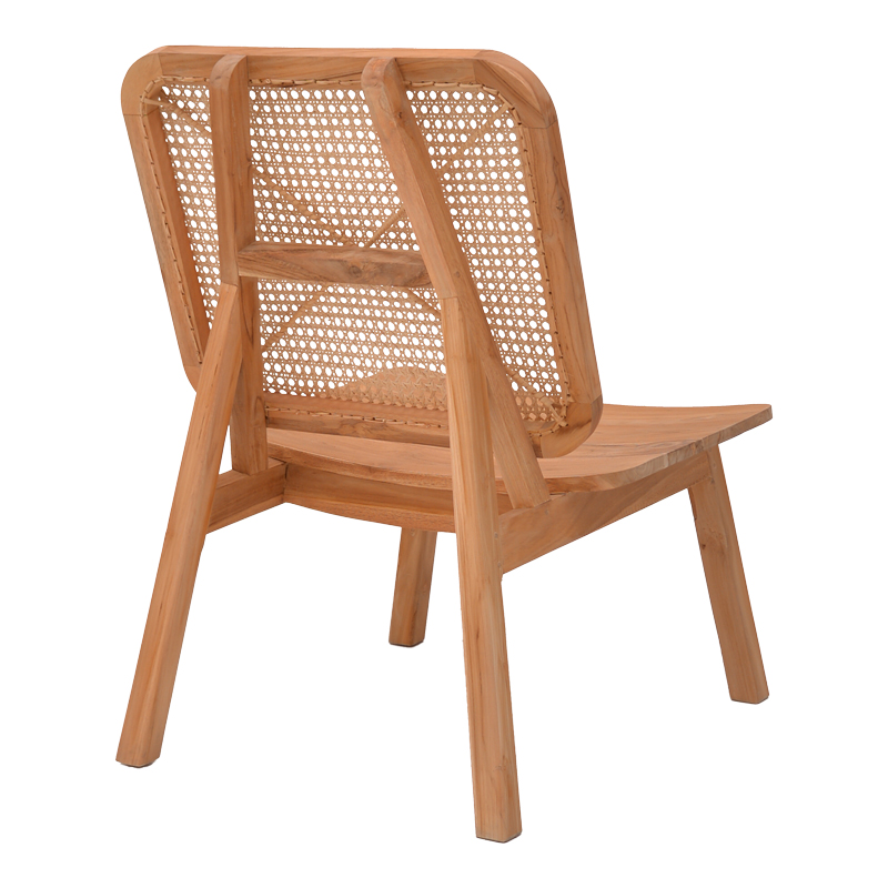 Πολυθρόνα Viborg pakoworld φυσικό teak ξύλο-φυσικό rattan 60x75x87εκ 4