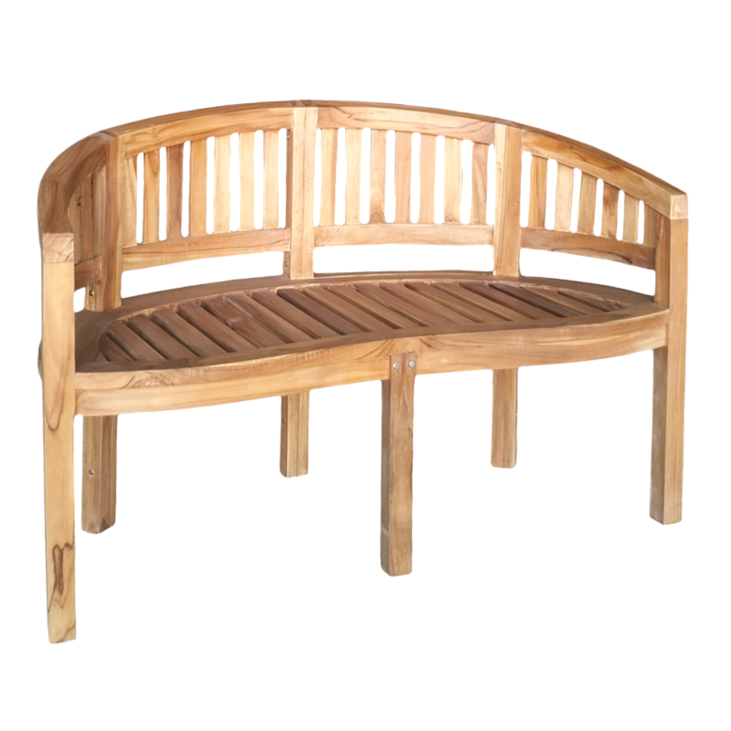Καναπές διθέσιος Coren pakoworld φυσικό teak ξύλο 130x61x87εκ 2