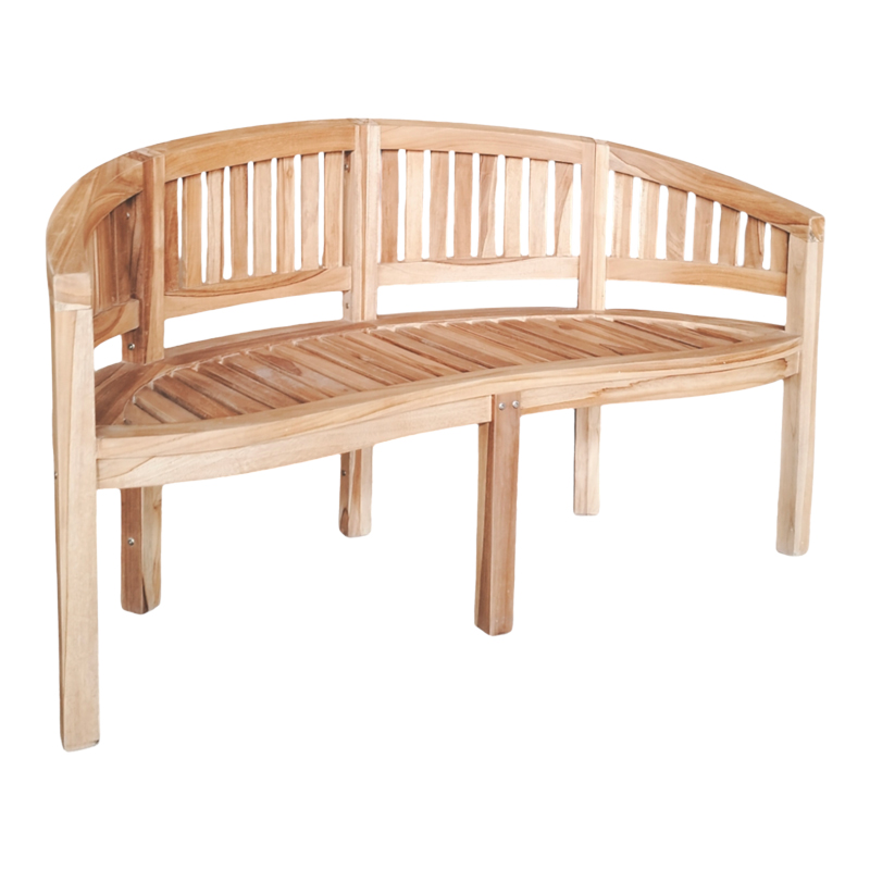 Καναπές τριθέσιος Coren pakoworld φυσικό teak ξύλο 150x61x87εκ 2