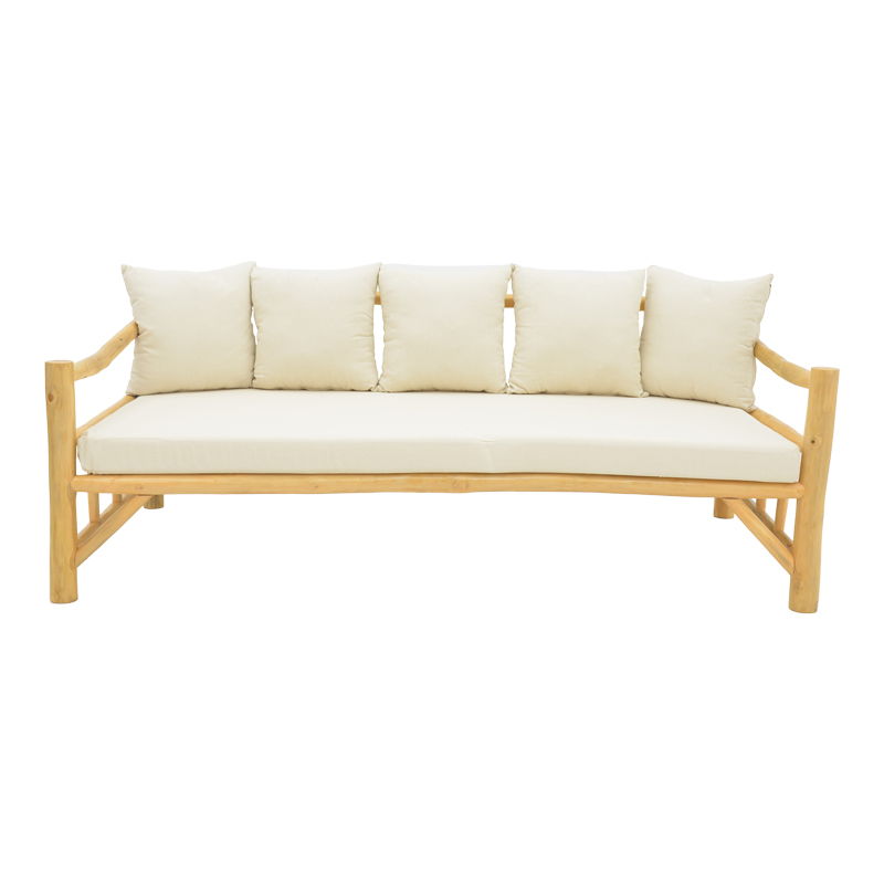 Καναπές Roziana pakoworld φυσικό teak ξύλο 210x100x80εκ 3