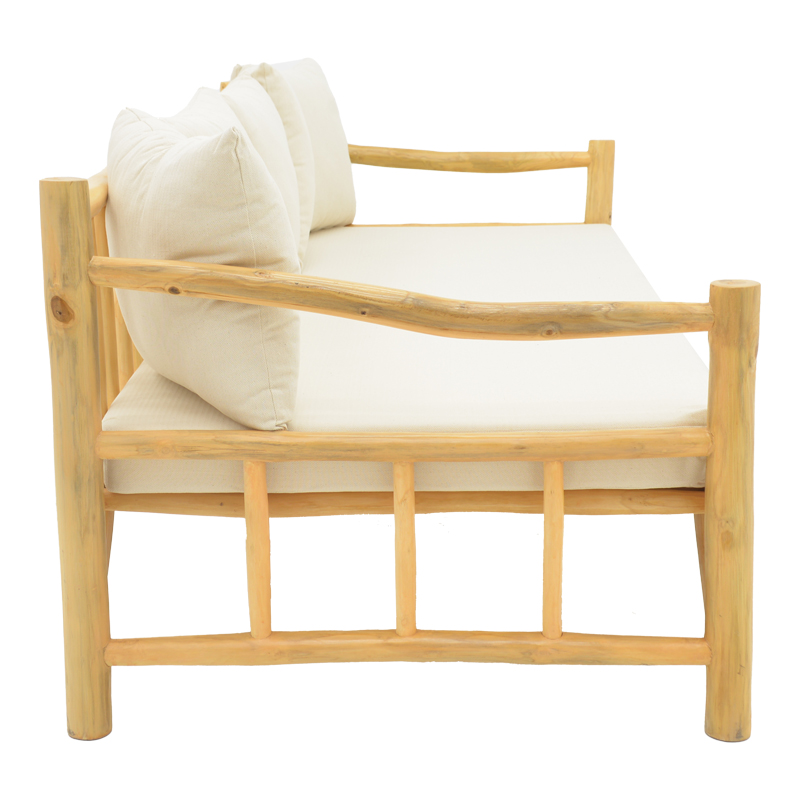 Καναπές Roziana pakoworld φυσικό teak ξύλο 210x100x80εκ 4