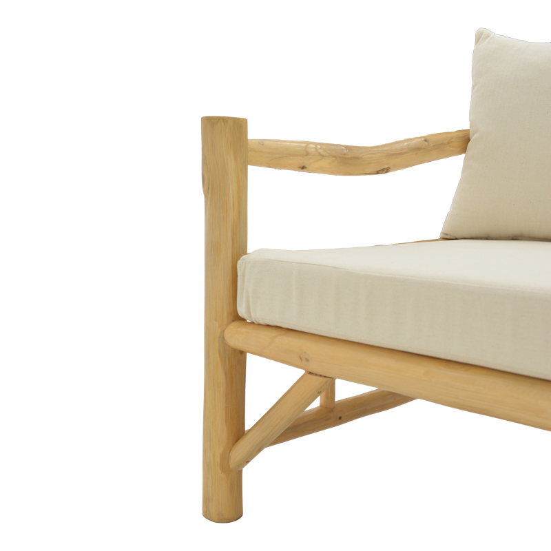 Καναπές Roziana pakoworld φυσικό teak ξύλο 210x100x80εκ 7