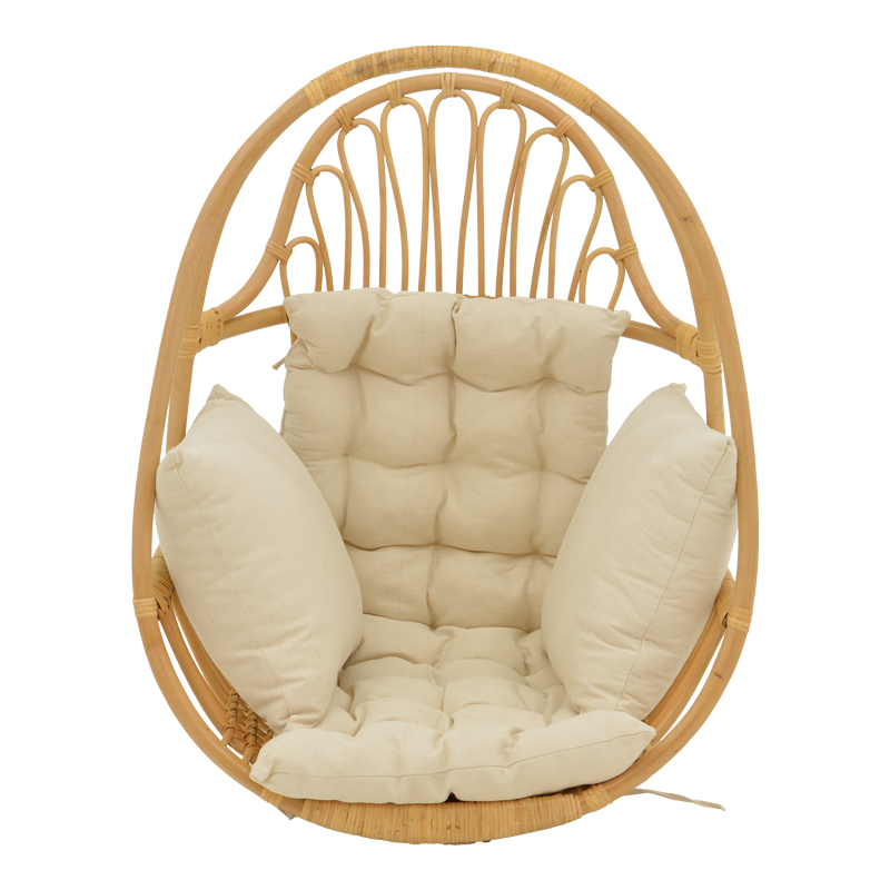 Κρεμαστή κούνια Jorg pakoworld φυσικό rattan-κρεμ μαξιλάρι 80x59x105εκ 5