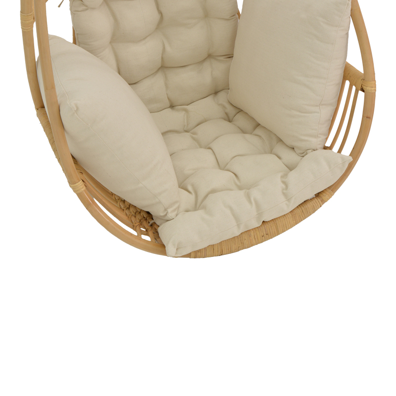 Κρεμαστή κούνια Jorg pakoworld φυσικό rattan-κρεμ μαξιλάρι 80x59x105εκ 7