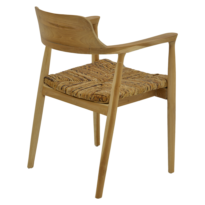 Πολυθρόνα Denverone pakoworld φυσικό teak ξύλο και ψάθα 57x54x79εκ 3