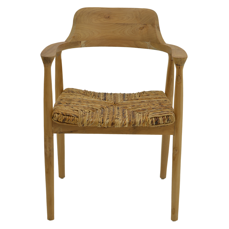 Πολυθρόνα Denverone pakoworld φυσικό teak ξύλο και ψάθα 57x54x79εκ 5
