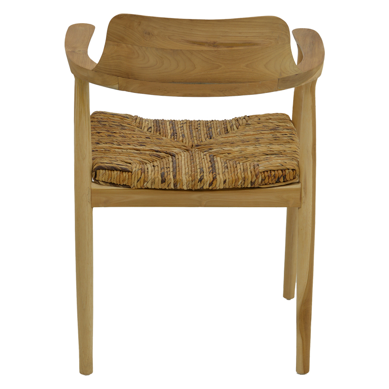 Πολυθρόνα Denverone pakoworld φυσικό teak ξύλο και ψάθα 57x54x79εκ 6
