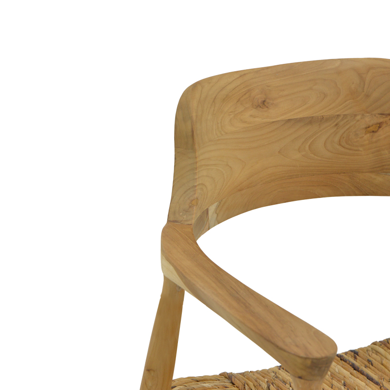 Πολυθρόνα Denverone pakoworld φυσικό teak ξύλο και ψάθα 57x54x79εκ 7