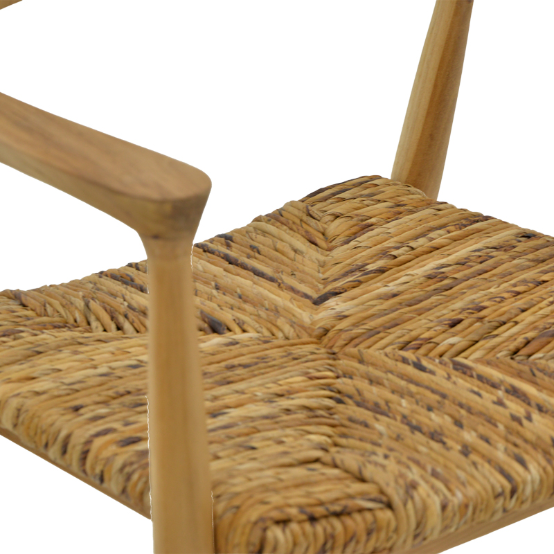 Πολυθρόνα Denverone pakoworld φυσικό teak ξύλο και ψάθα 57x54x79εκ 8