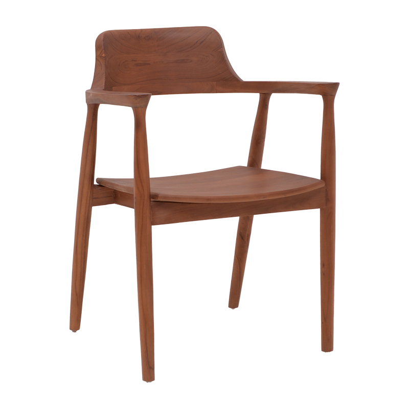 Πολυθρόνα Jambene pakoworld teak ξύλο σε καρυδί απόχρωση 57x54x79εκ 1
