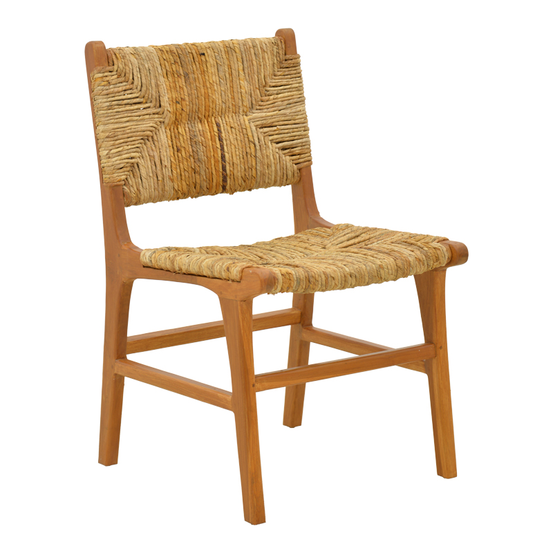 Καρέκλα Refane pakoworld σκελετός teak ξύλο με ψάθα σε φυσική απόχρωση 50x58x85εκ 1