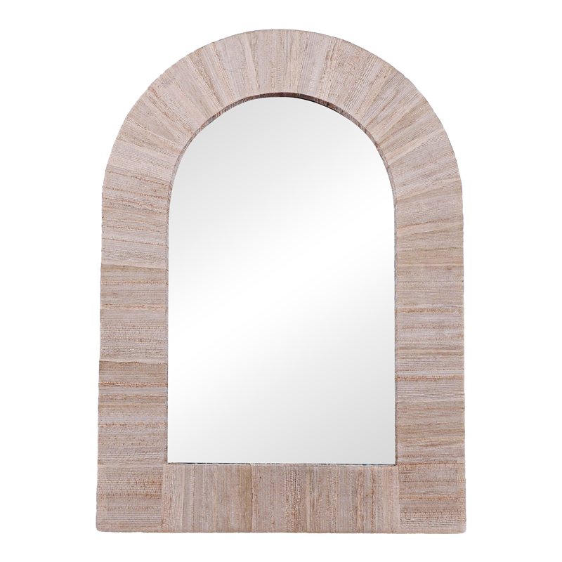 Καθρέπτης Koin Inart μπανάνα ξύλο σε φυσική απόχρωση 78x78x8εκ 1