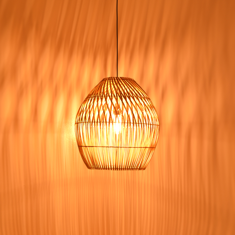 Φωτιστικό οροφής Irden Inart rattan σε φυσική απόχρωση Φ50x40εκ 2