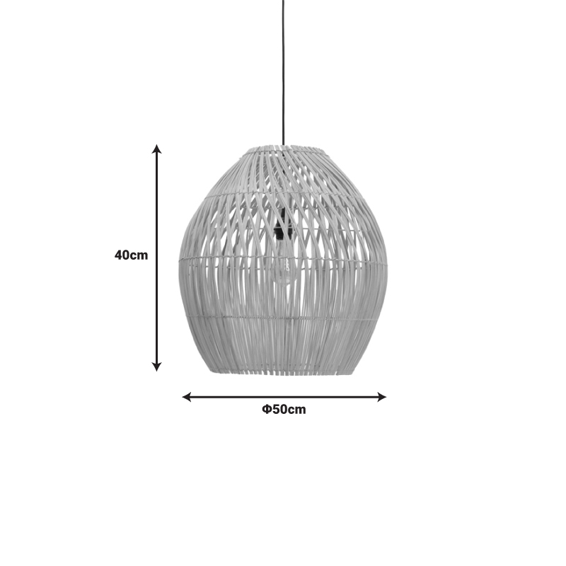 Φωτιστικό οροφής Irden Inart rattan σε φυσική απόχρωση Φ50x40εκ 3