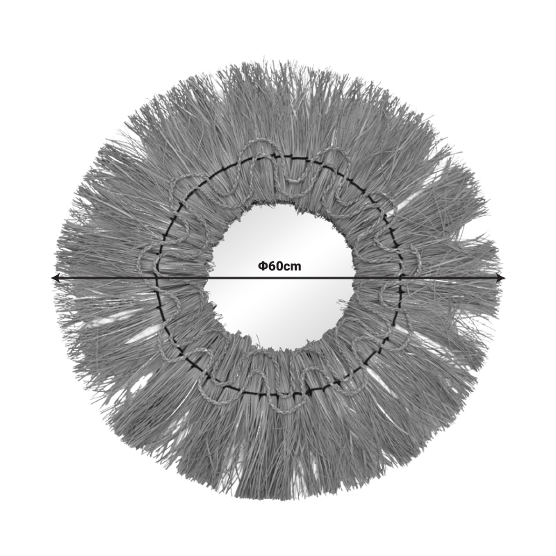 Καθρέπτης Apler Inart mendong σε φυσική απόχρωση Φ60x6εκ 2